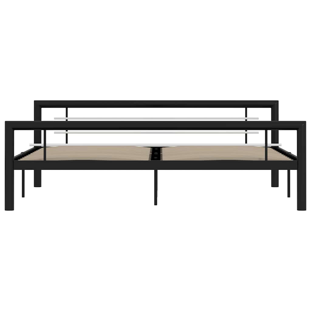 sengestel 180x200 cm metal sort og hvid