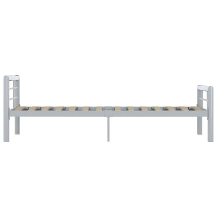 sengestel 90x200 cm metal grå og hvid