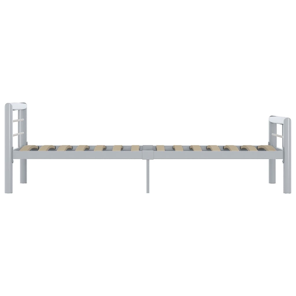 sengestel 90x200 cm metal grå og hvid