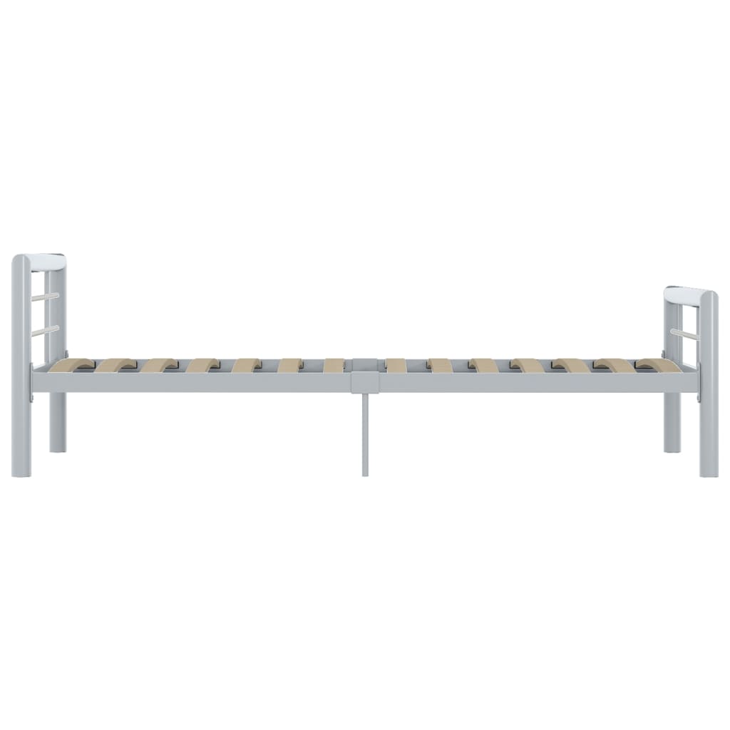 sengestel 100x200 cm metal grå og hvid