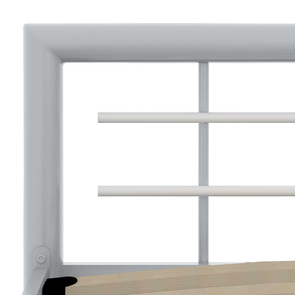 sengestel 100x200 cm metal grå og hvid