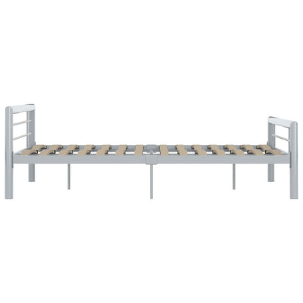 sengestel 140x200 cm metal grå og hvid
