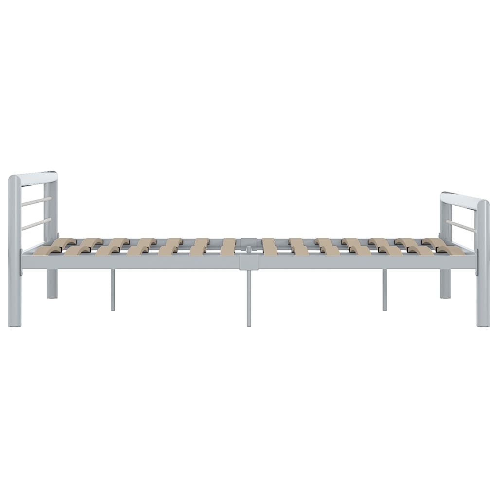 sengestel 140x200 cm metal grå og hvid