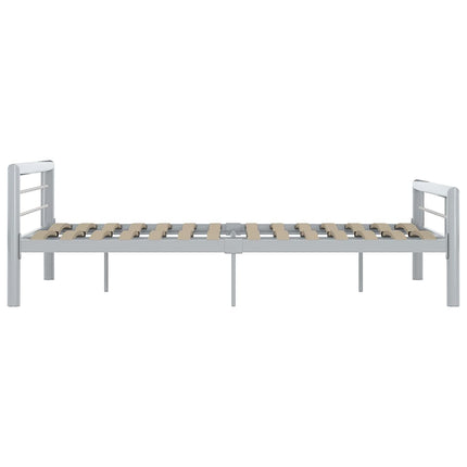 sengestel 160x200 cm metal grå og hvid