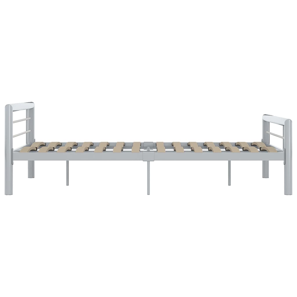 sengestel 160x200 cm metal grå og hvid