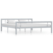 sengestel 180x200 cm metal grå og hvid