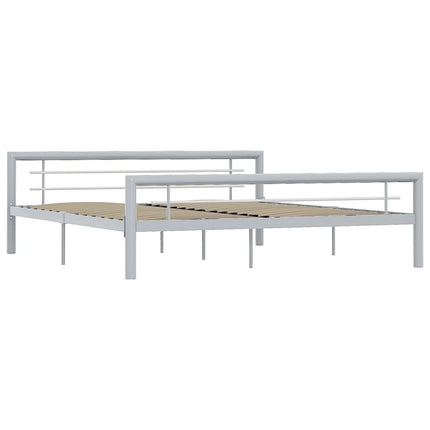 sengestel 180x200 cm metal grå og hvid