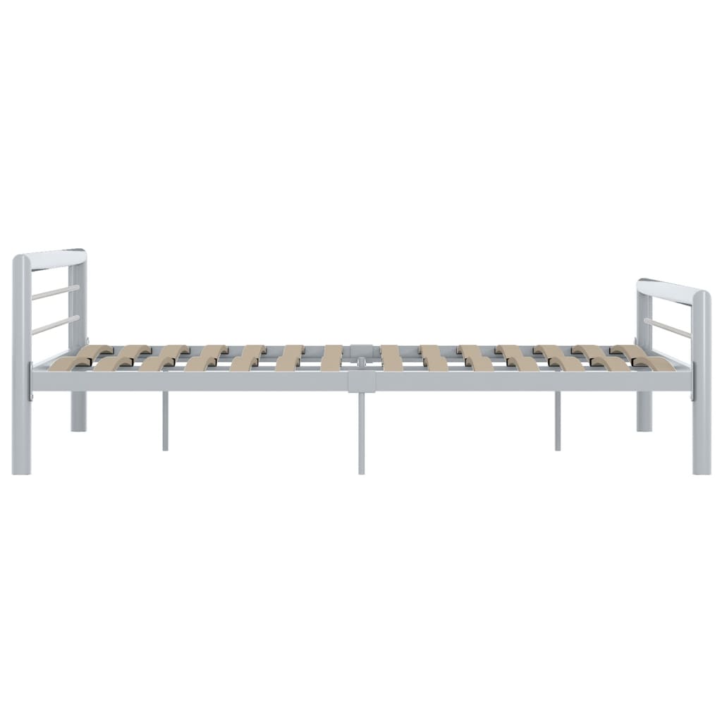 sengestel 180x200 cm metal grå og hvid