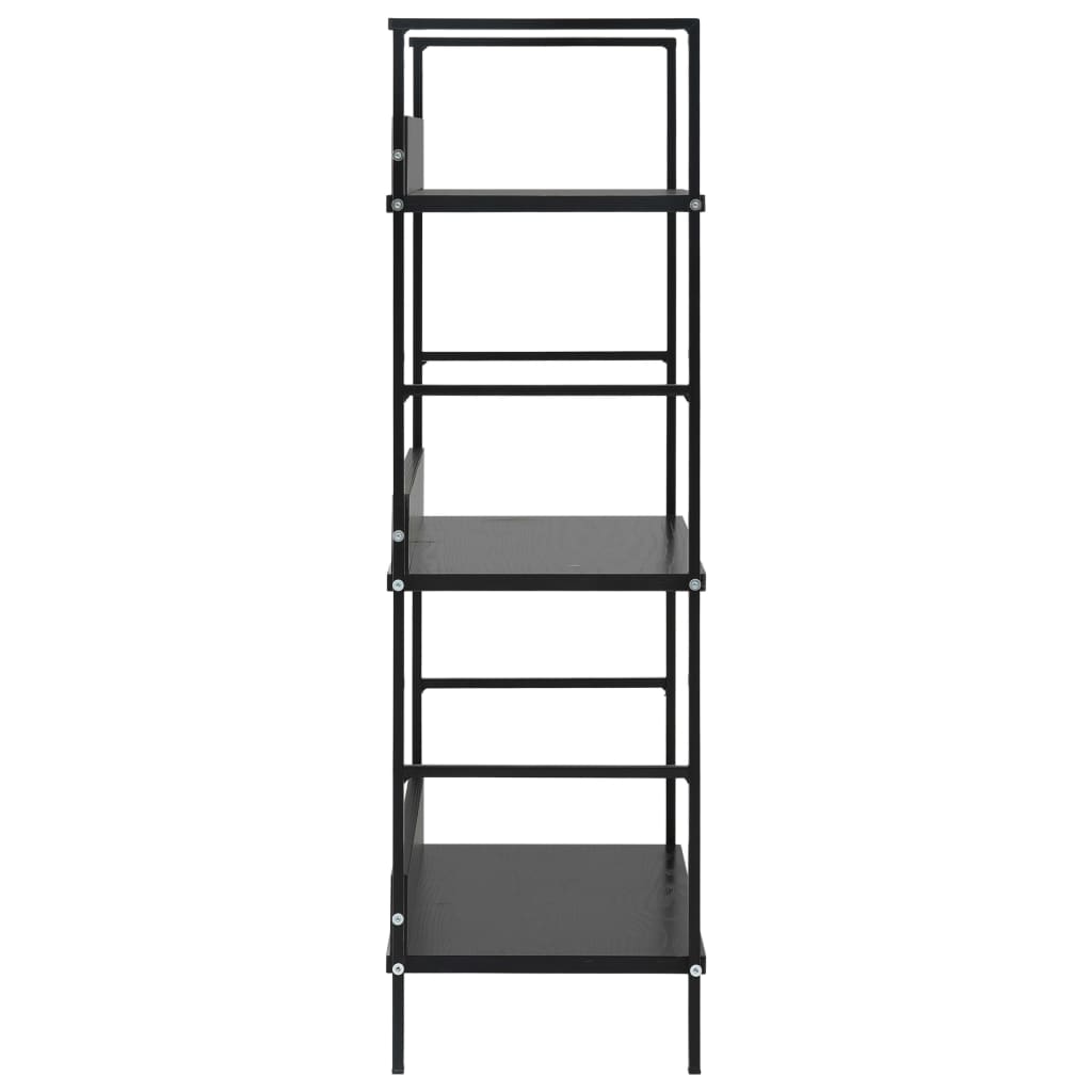 bogreol 60x27,6x90,5 cm 3 hylder konstrueret træ sort