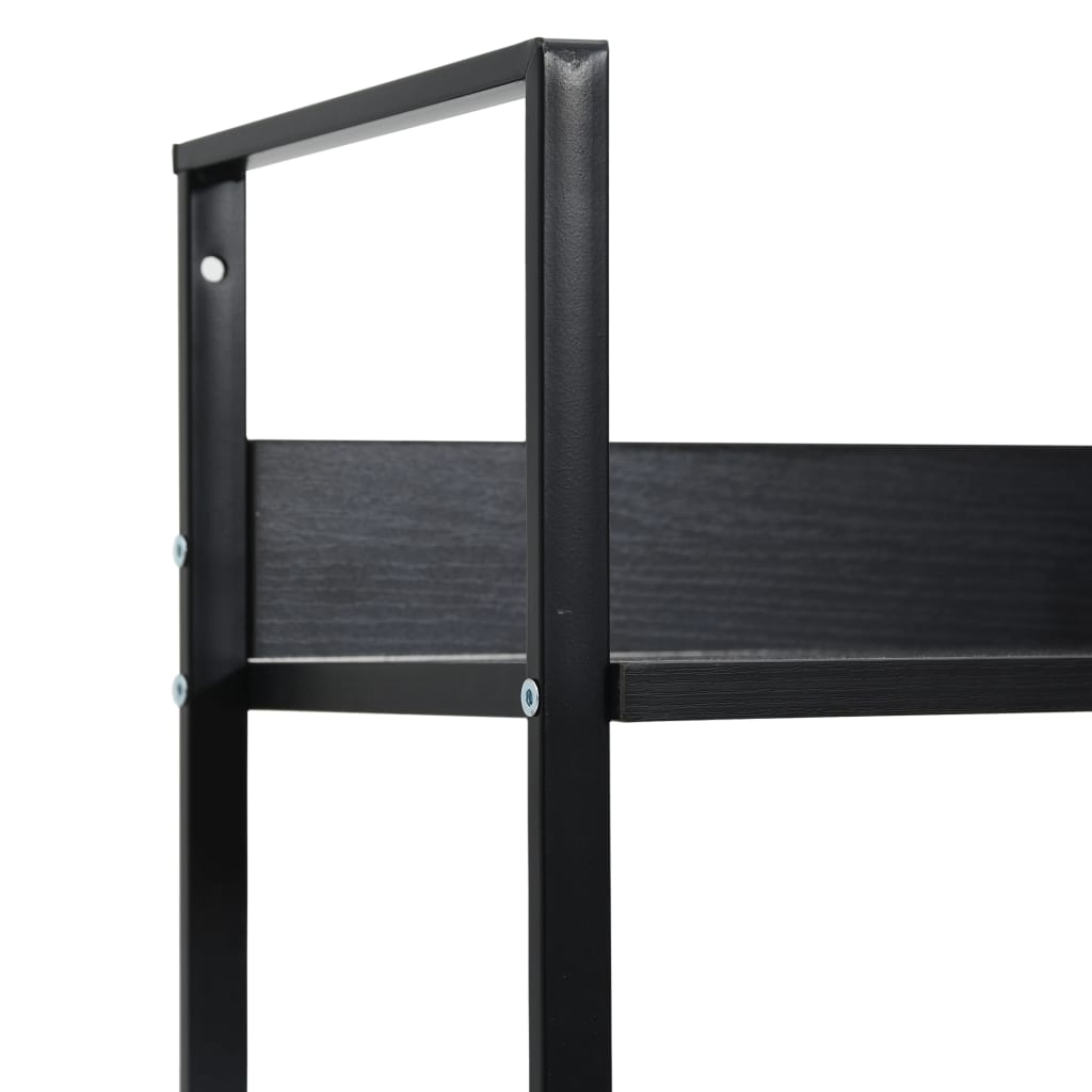 bogreol 60x27,6x90,5 cm 3 hylder konstrueret træ sort