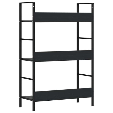 bogreol 60x27,6x90,5 cm 3 hylder konstrueret træ sort