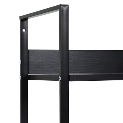 bogreol 60x27,6x90,5 cm 3 hylder konstrueret træ sort
