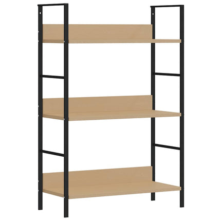 bogreol med 3 hylder 60x27,6x90,5 cm konstrueret træ egetræ
