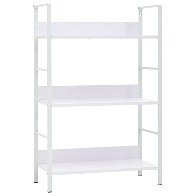 bogreol med 3 hylder 60x27,6x90,5 cm konstrueret træ hvid