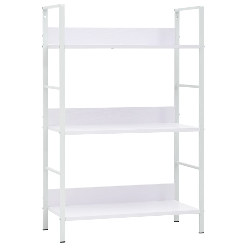 bogreol med 3 hylder 60x27,6x90,5 cm konstrueret træ hvid