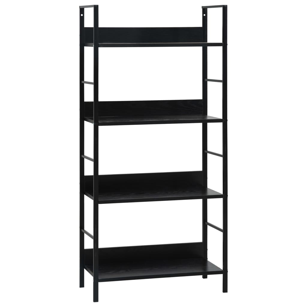 bogreol med 4 hylder 60x27,6x124,5 cm konstrueret træ sort