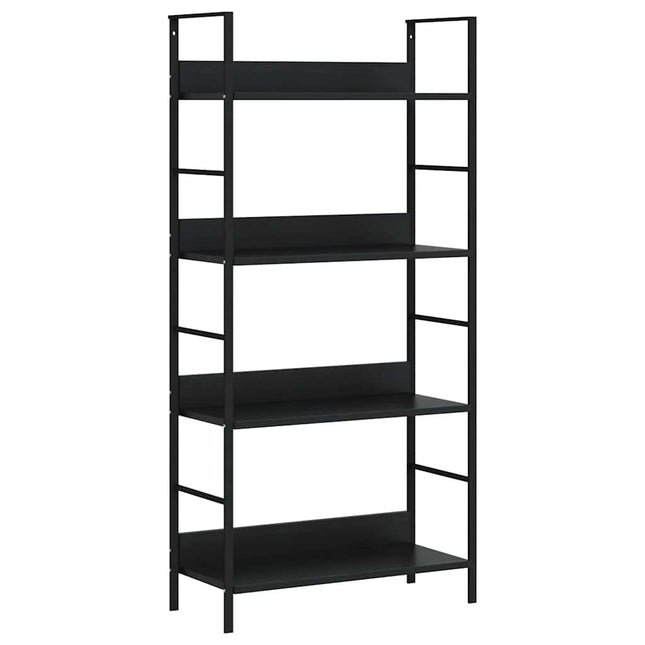bogreol med 4 hylder 60x27,6x124,5 cm konstrueret træ sort