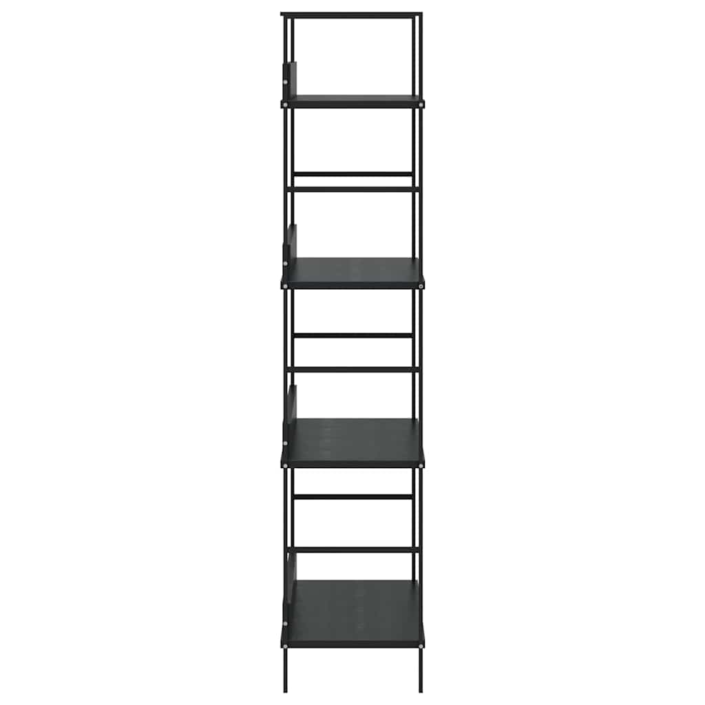 bogreol med 4 hylder 60x27,6x124,5 cm konstrueret træ sort