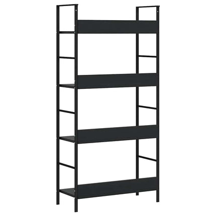 bogreol med 4 hylder 60x27,6x124,5 cm konstrueret træ sort