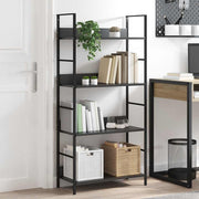 bogreol med 4 hylder 60x27,6x124,5 cm konstrueret træ sort
