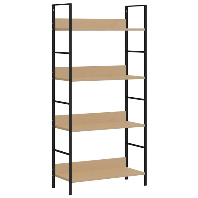 bogreol 60x27,6x124,5 cm 4 hylder konstrueret træ egetræsfarve