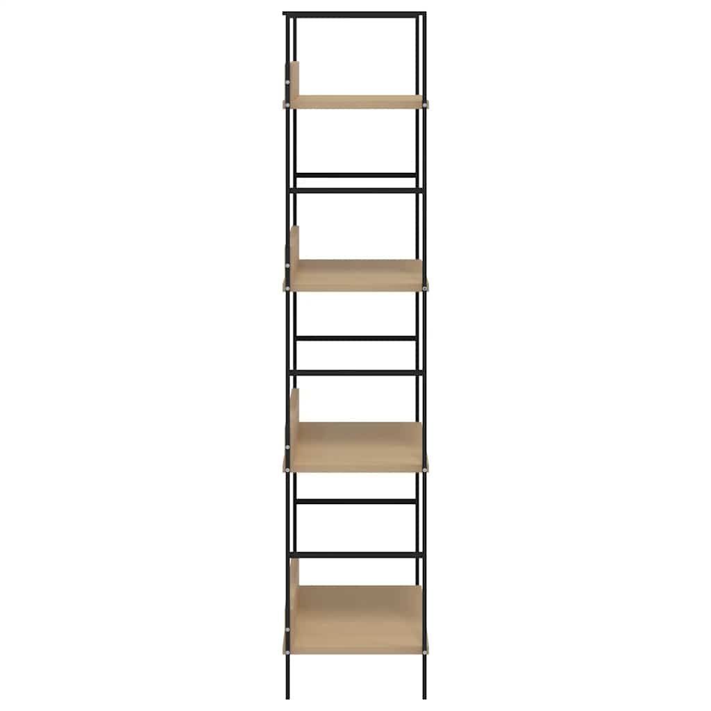 bogreol 60x27,6x124,5 cm 4 hylder konstrueret træ egetræsfarve
