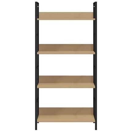bogreol 60x27,6x124,5 cm 4 hylder konstrueret træ egetræsfarve