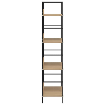 bogreol 60x27,6x124,5 cm 4 hylder konstrueret træ egetræsfarve