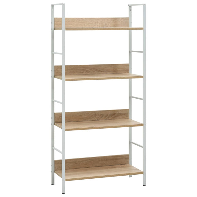 bogreol 60x27,6x124,5 cm 4 hylder konstrueret træ egetræsfarve