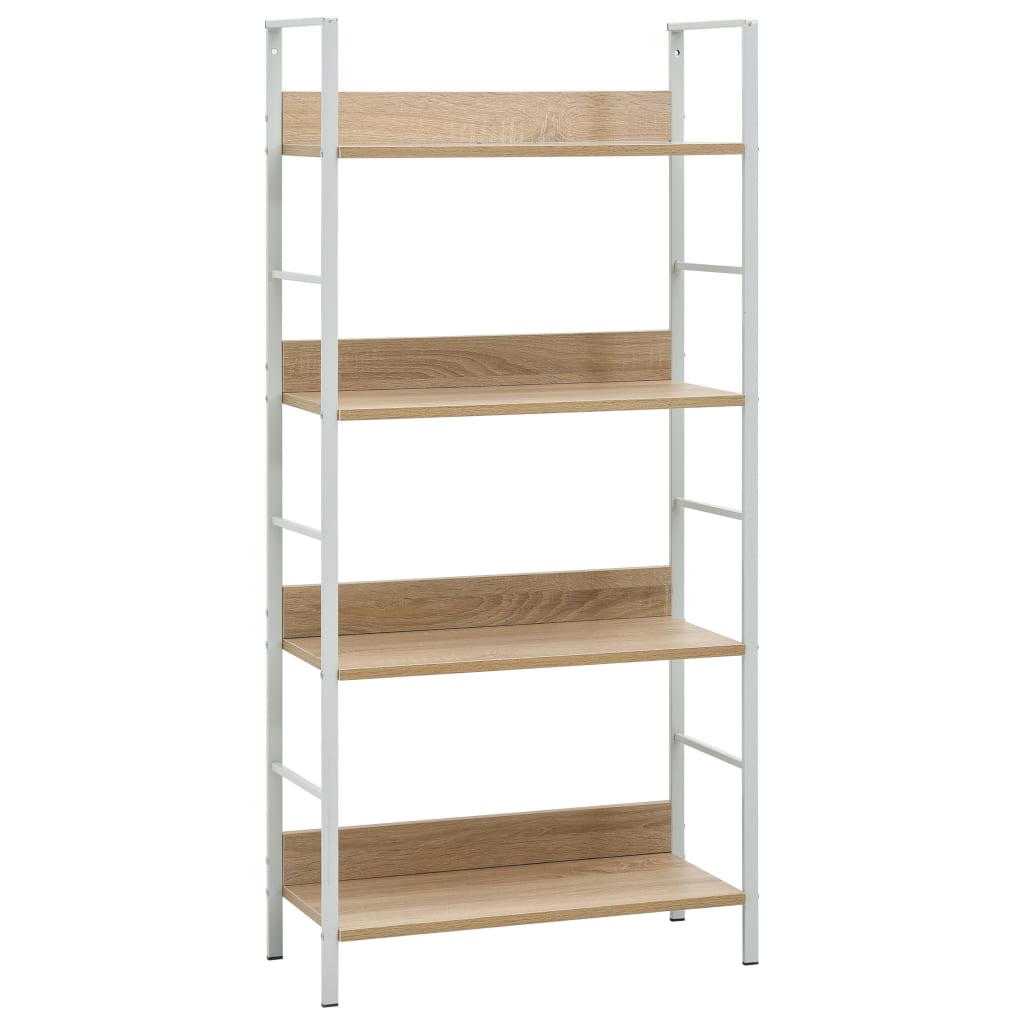 bogreol 60x27,6x124,5 cm 4 hylder konstrueret træ egetræsfarve