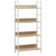 bogreol 60x27,6x124,5 cm 4 hylder konstrueret træ egetræsfarve