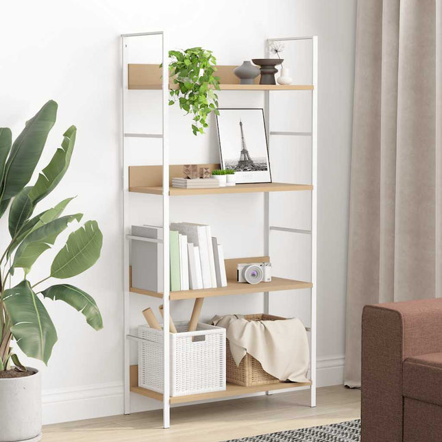 bogreol 60x27,6x124,5 cm 4 hylder konstrueret træ egetræsfarve
