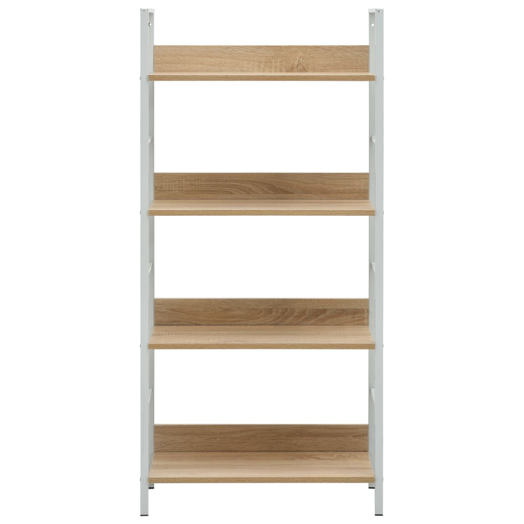 bogreol 60x27,6x124,5 cm 4 hylder konstrueret træ egetræsfarve