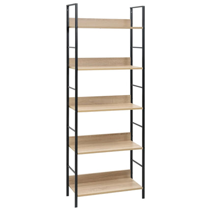 bogreol 60x27,6x158,5 cm 5 hylder konstrueret træ egetræsfarve