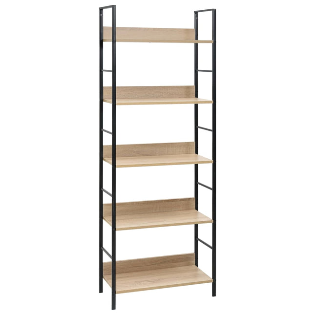 bogreol 60x27,6x158,5 cm 5 hylder konstrueret træ egetræsfarve
