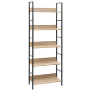 bogreol 60x27,6x158,5 cm 5 hylder konstrueret træ egetræsfarve