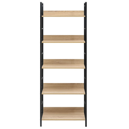 bogreol 60x27,6x158,5 cm 5 hylder konstrueret træ egetræsfarve