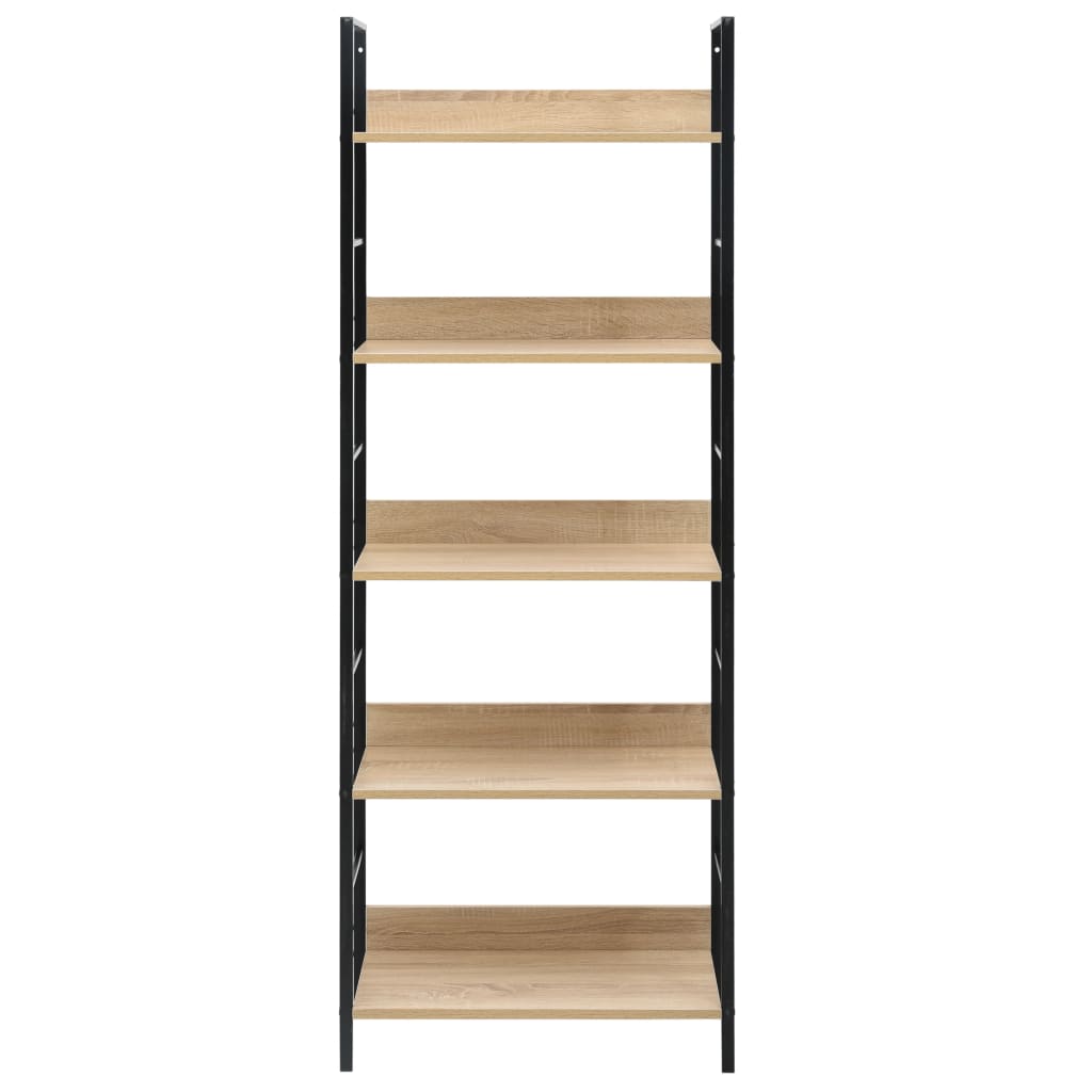bogreol 60x27,6x158,5 cm 5 hylder konstrueret træ egetræsfarve