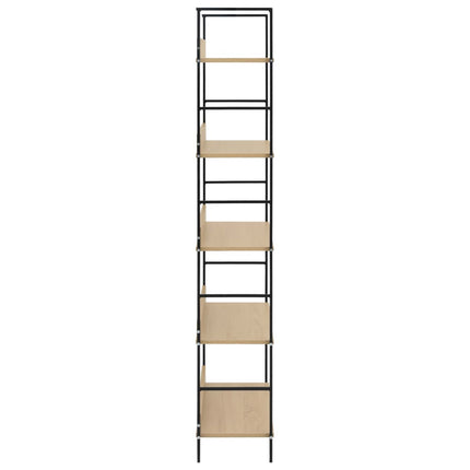 bogreol 60x27,6x158,5 cm 5 hylder konstrueret træ egetræsfarve