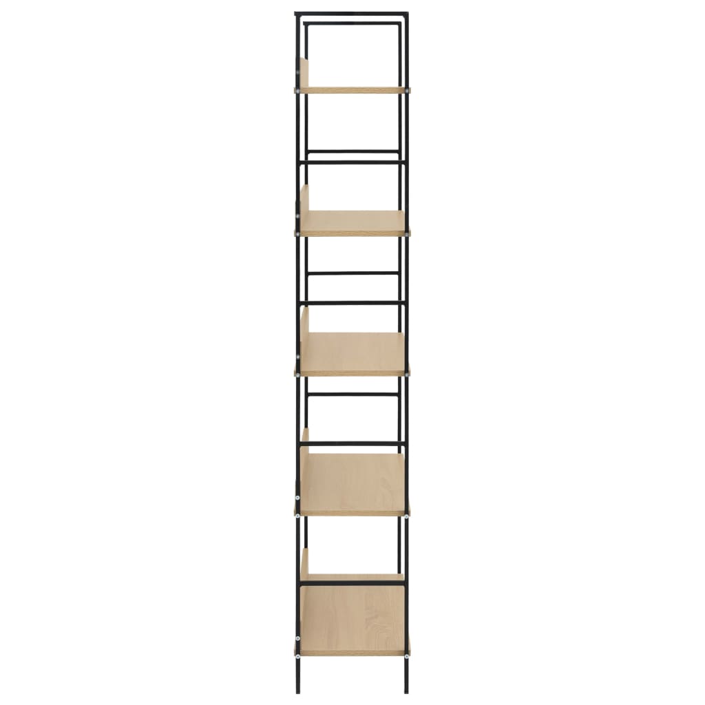 bogreol 60x27,6x158,5 cm 5 hylder konstrueret træ egetræsfarve