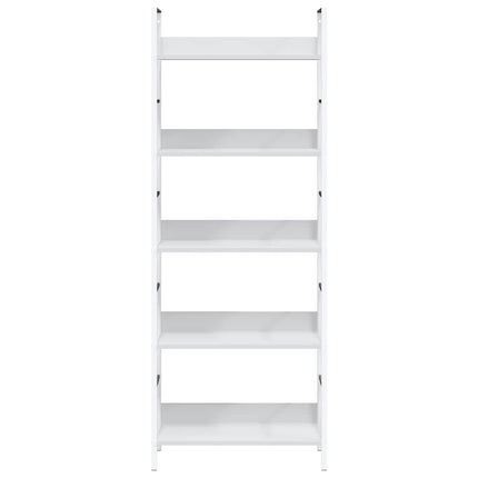 bogreol med 5 hylder 60x27,6x158,5 cm konstrueret træ hvid