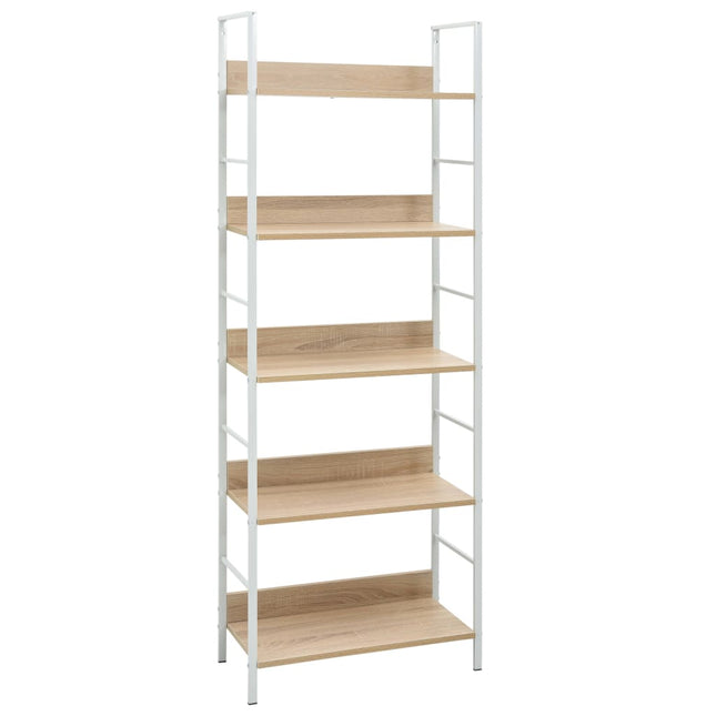 bogreol 60x27,6x158,5 cm 5 hylder konstrueret træ egetræsfarvet