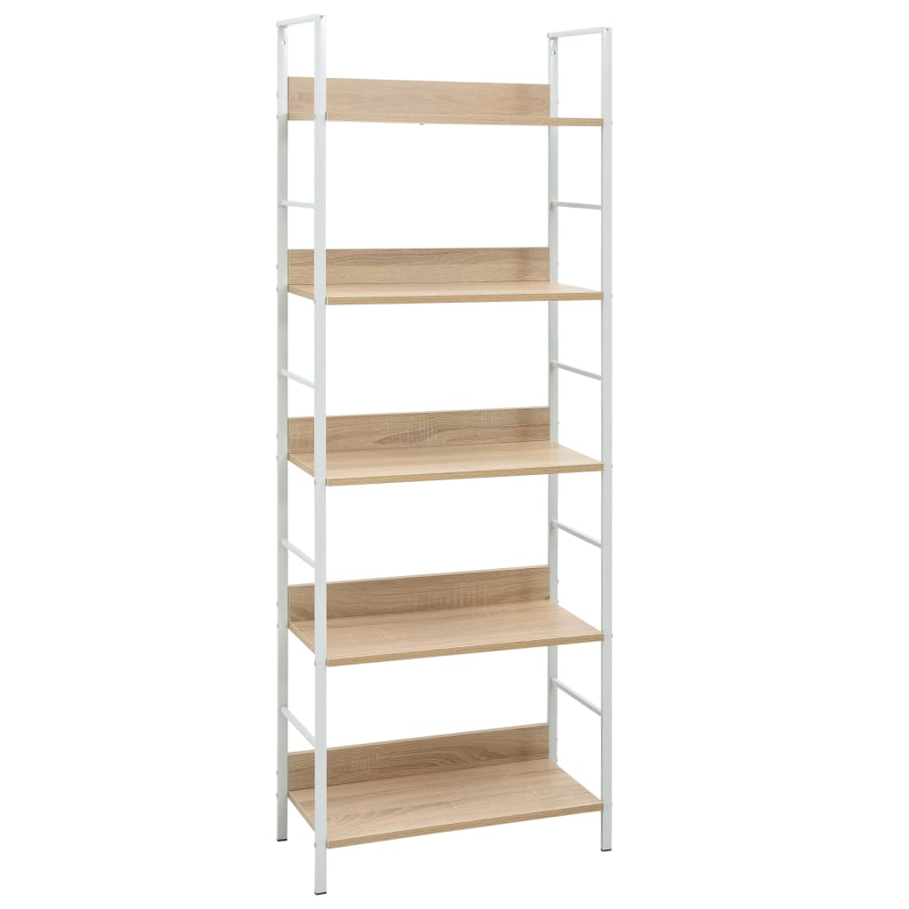 bogreol 60x27,6x158,5 cm 5 hylder konstrueret træ egetræsfarvet