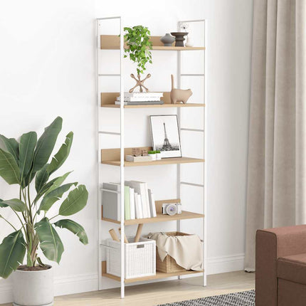 bogreol 60x27,6x158,5 cm 5 hylder konstrueret træ egetræsfarvet