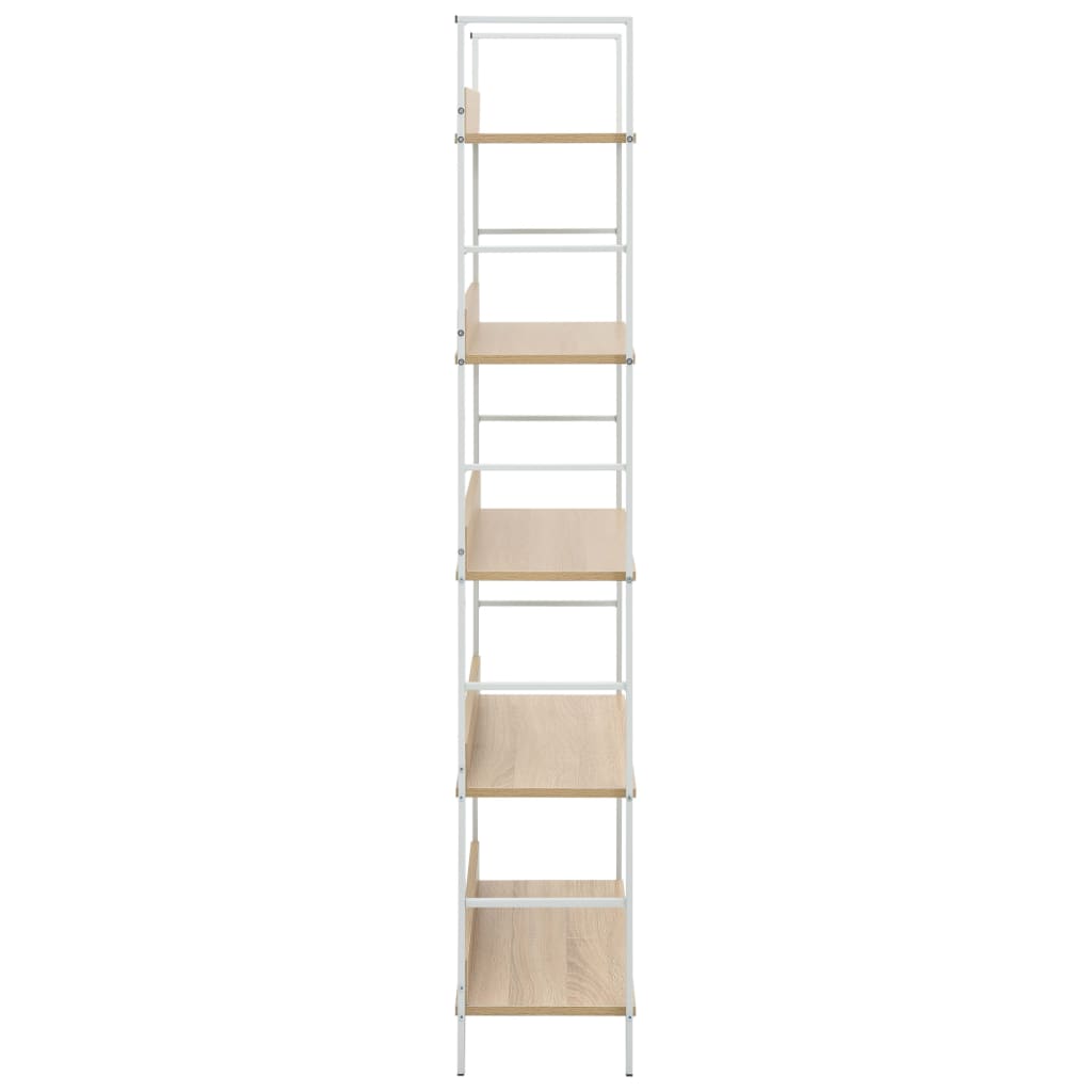 bogreol 60x27,6x158,5 cm 5 hylder konstrueret træ egetræsfarvet