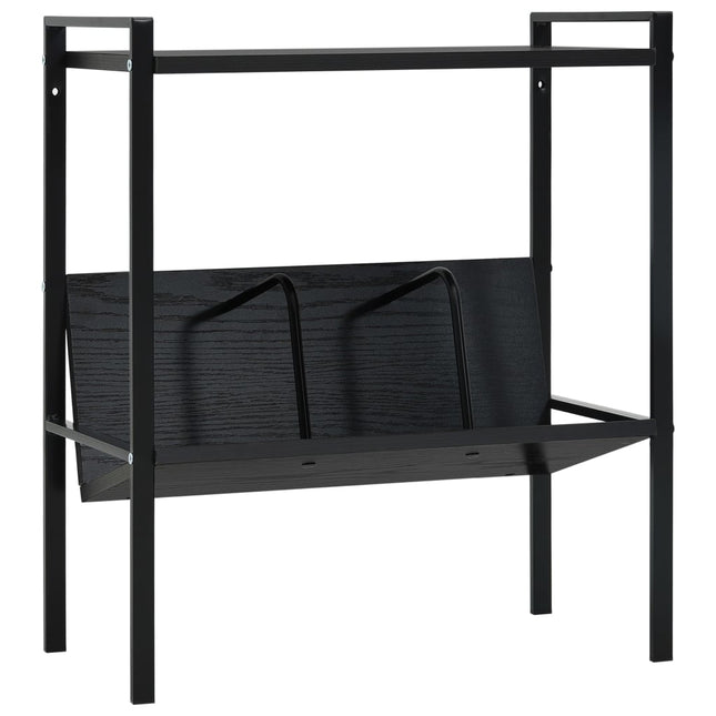 bogreol med 2 hylder 52x28x59 cm konstrueret træ sort
