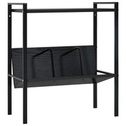 bogreol med 2 hylder 52x28x59 cm konstrueret træ sort
