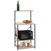 køkkenreol til mikroovn 60x39,6x123 cm konstrueret træ sort/eg