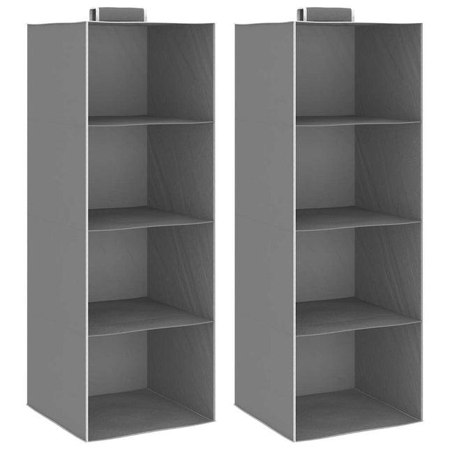 hængeopbevaring 2 stk. med 4 hylder stof