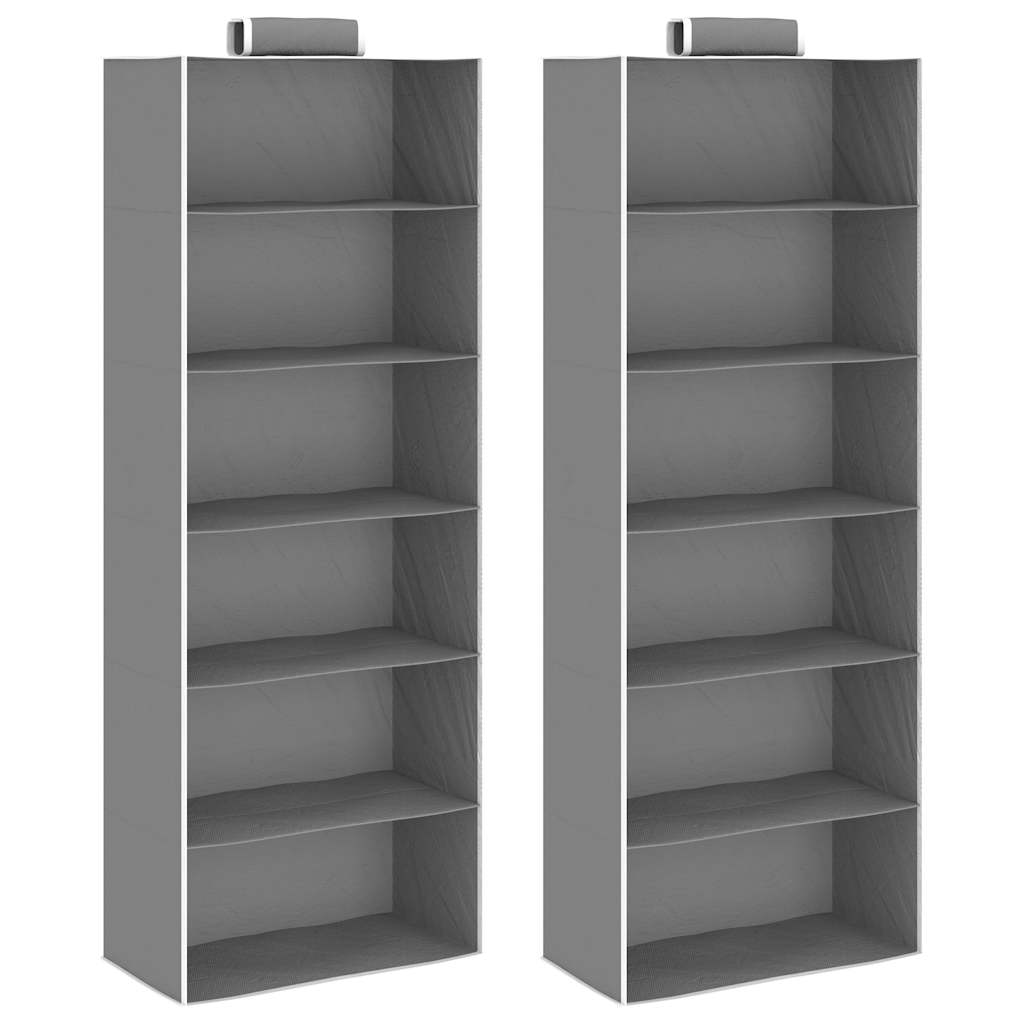 hængeopbevaring 2 stk. med 6 hylder stof